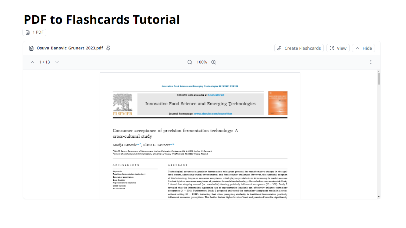 PDF to Flashcards Tutorial