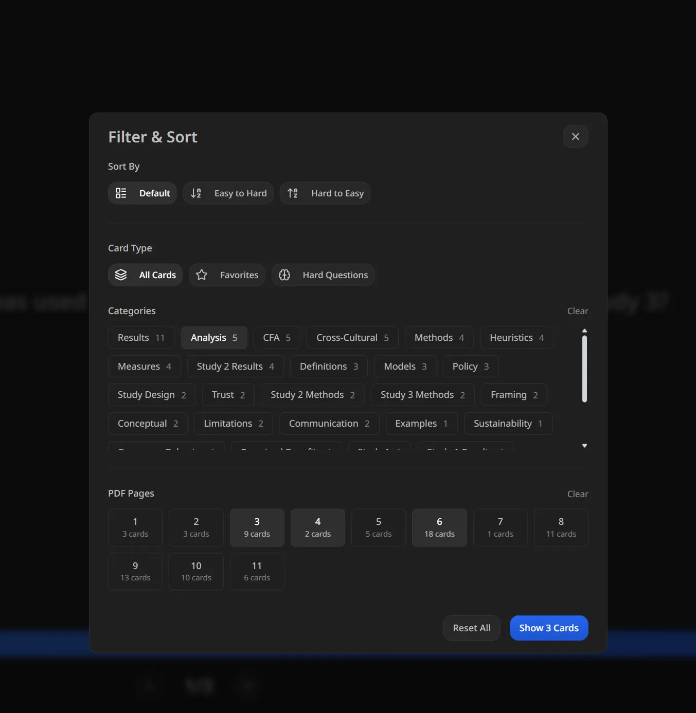 New Flashcard Filters