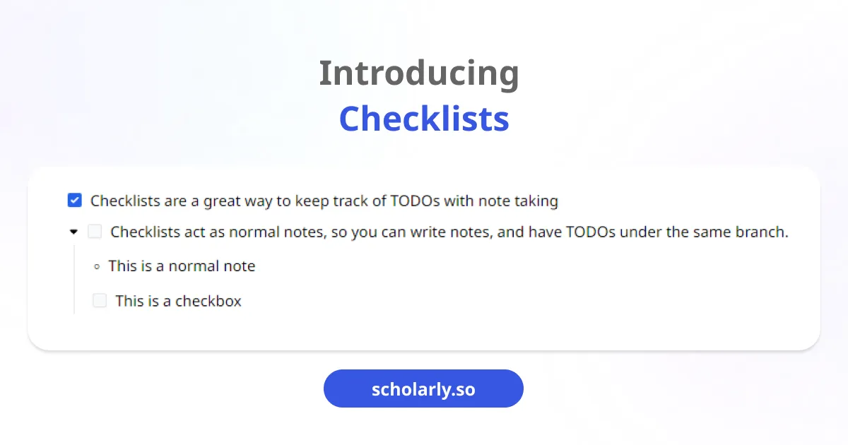 Introducing Checklists