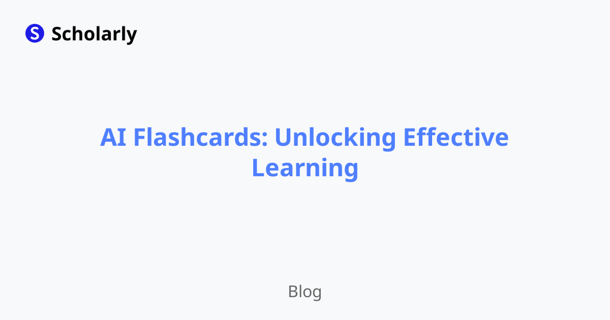 AI Flashcards: Unlocking Effective Learning