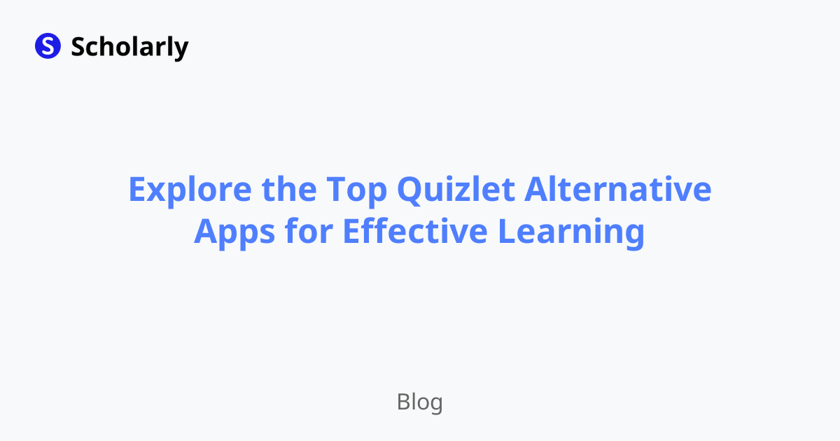 Explore the Top Quizlet Alternative Apps for Effective Learning