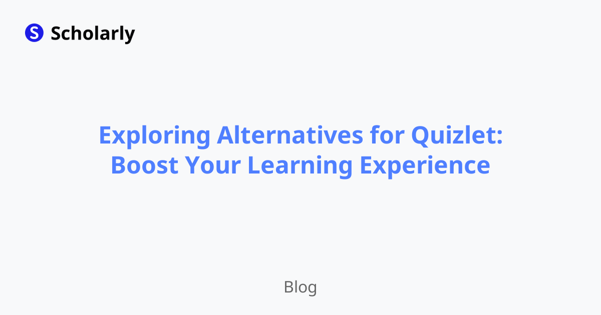 Exploring Alternatives for Quizlet: Boost Your Learning Experience