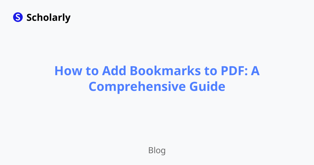 How to Add Bookmarks to PDF: A Comprehensive Guide