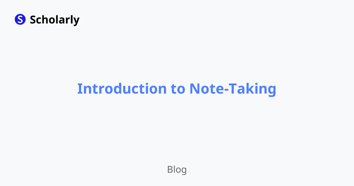 Introduction to Note-Taking