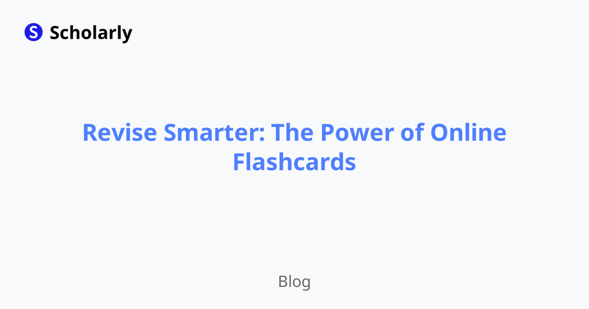 Revise Smarter: The Power of Online Flashcards