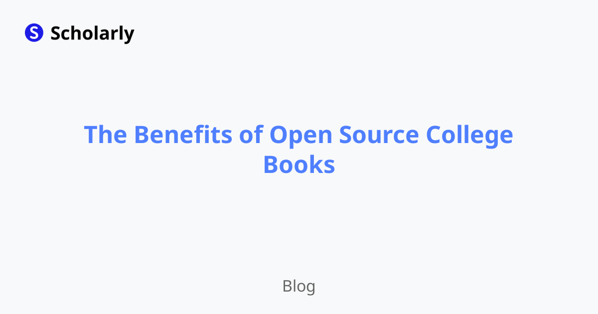 The Benefits of Open Source College Books