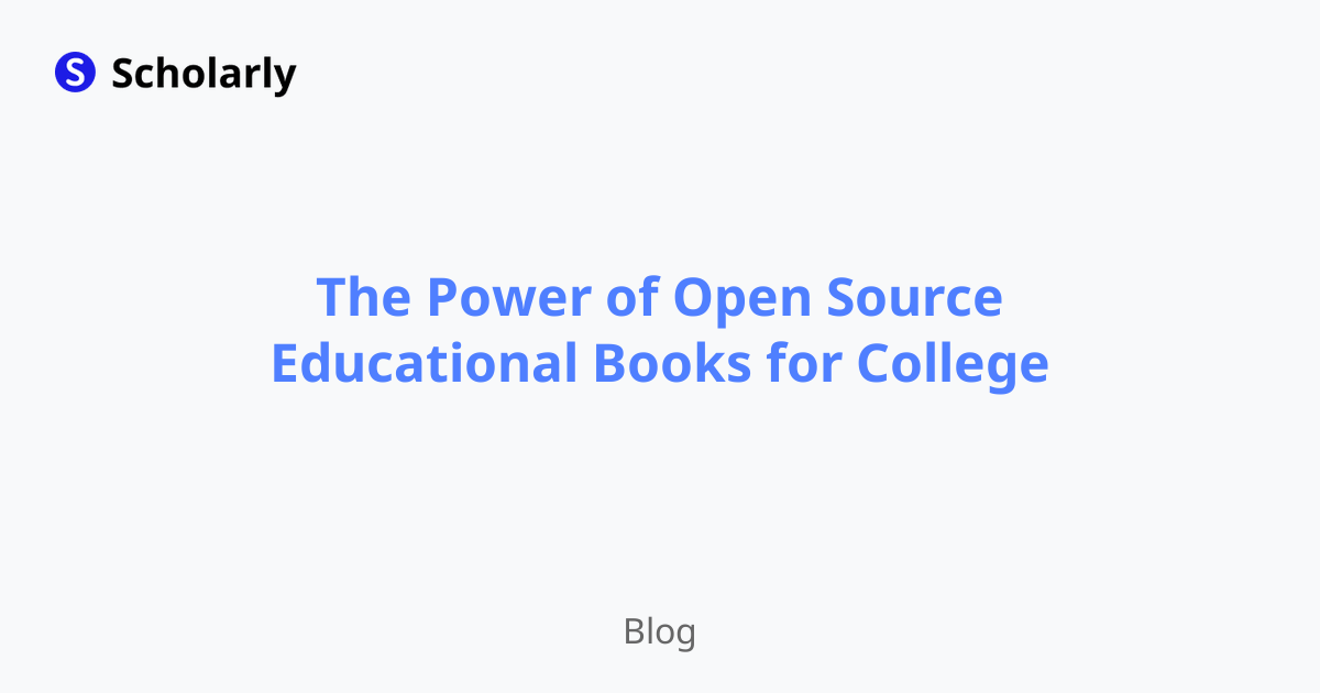 The Power of Open Source Educational Books for College