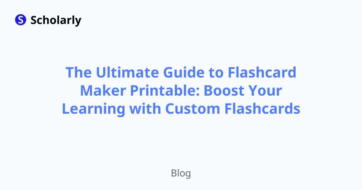 The Ultimate Guide to Flashcard Maker Printable: Boost Your Learning with Custom Flashcards