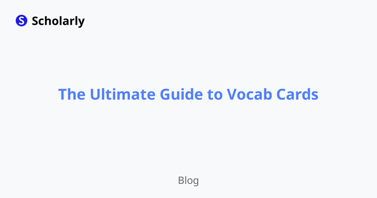 The Ultimate Guide to Vocab Cards