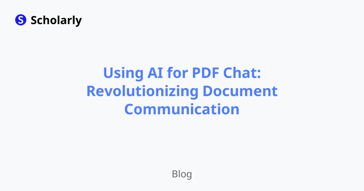 Using AI for PDF Chat: Revolutionizing Document Communication