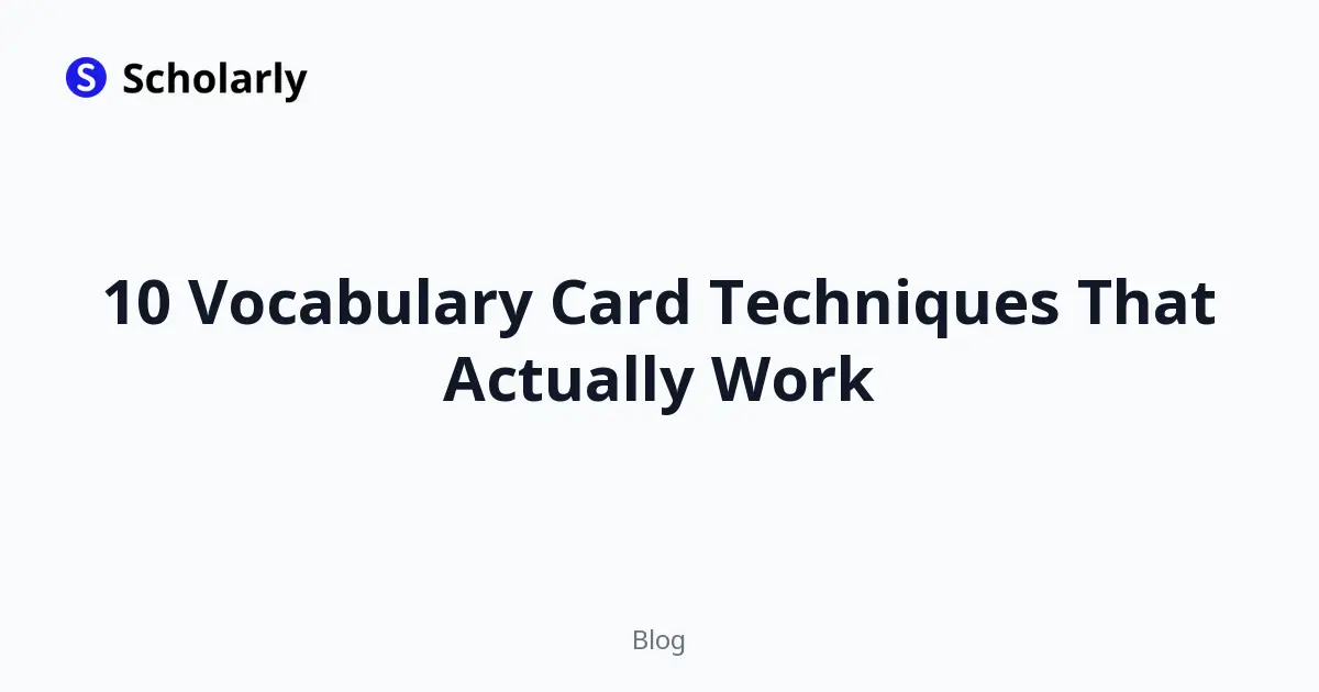 10 Vocabulary Card Techniques That Actually Work editorial illustration