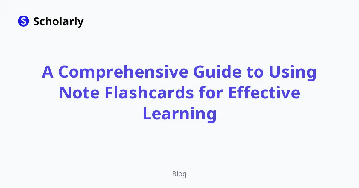 Note Flashcards: A Complete Guide for Students editorial illustration
