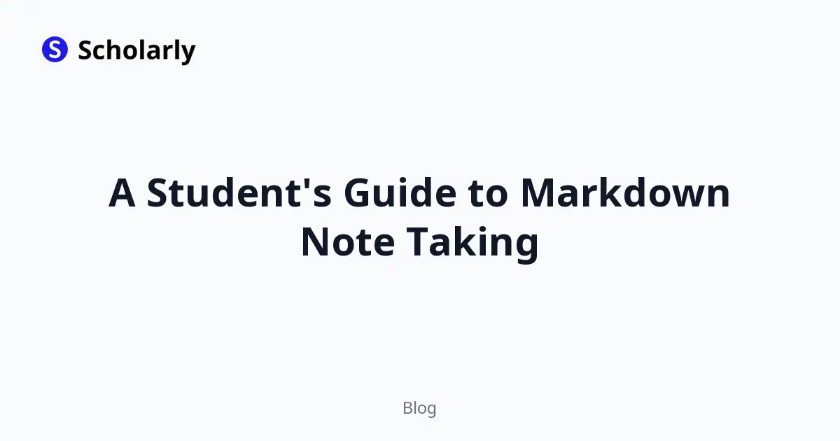 A Student's Guide to Markdown Note Taking editorial illustration