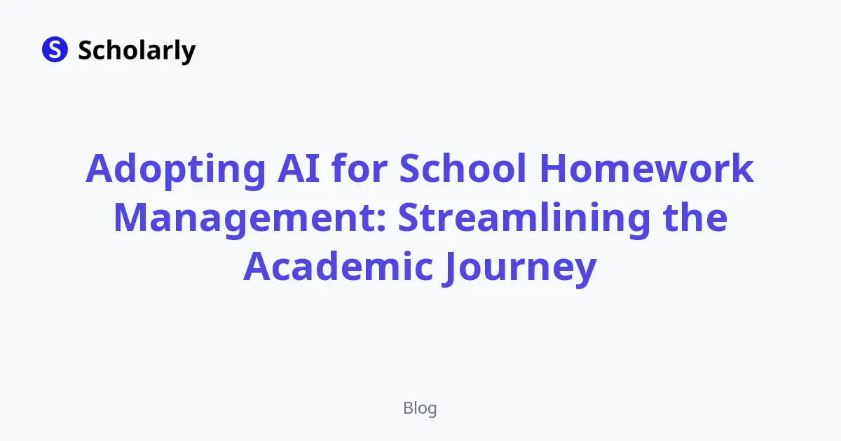 Adopting AI for School Homework Management: Streamlining the Academic Journey editorial illustration