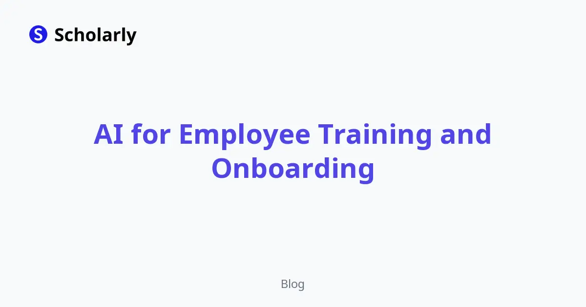 AI for Employee Training and Onboarding