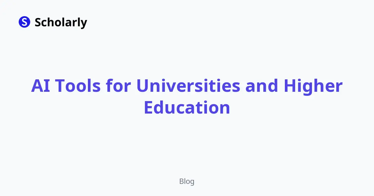 AI Tools for Universities and Higher Education
