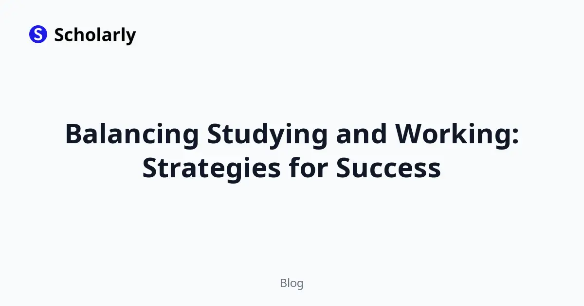 Balancing Studying and Working: Strategies for Success editorial illustration