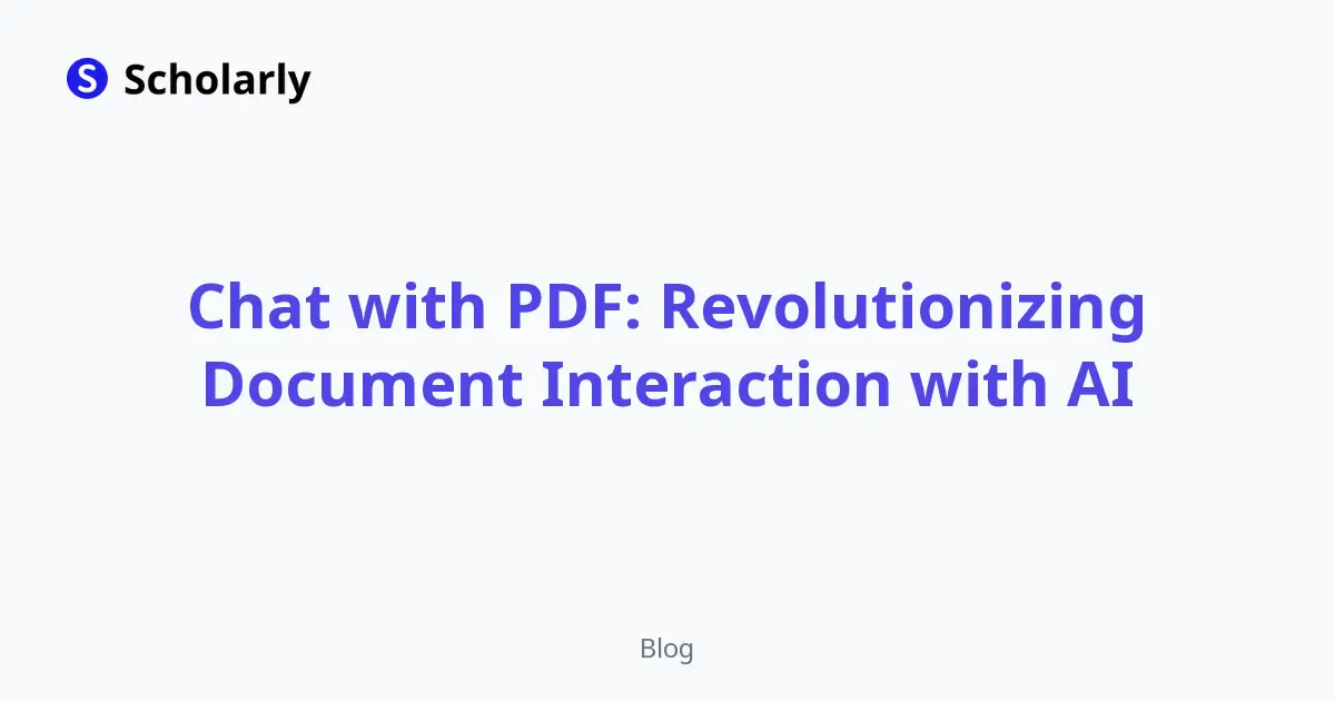 Chat with PDF: Revolutionizing Document Interaction with AI