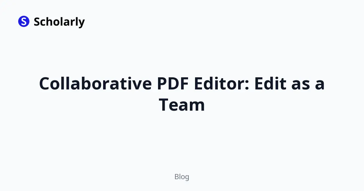 Collaborative PDF Editor: Edit as a Team editorial illustration
