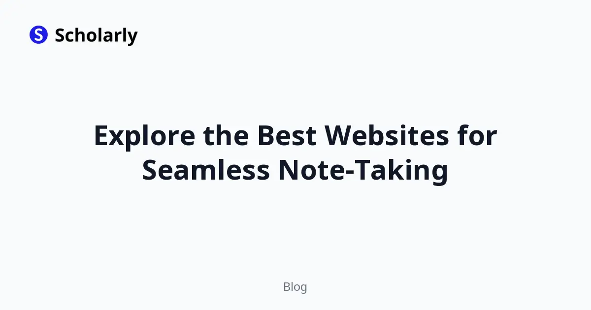 Explore the Best Websites for Seamless Note-Taking editorial illustration