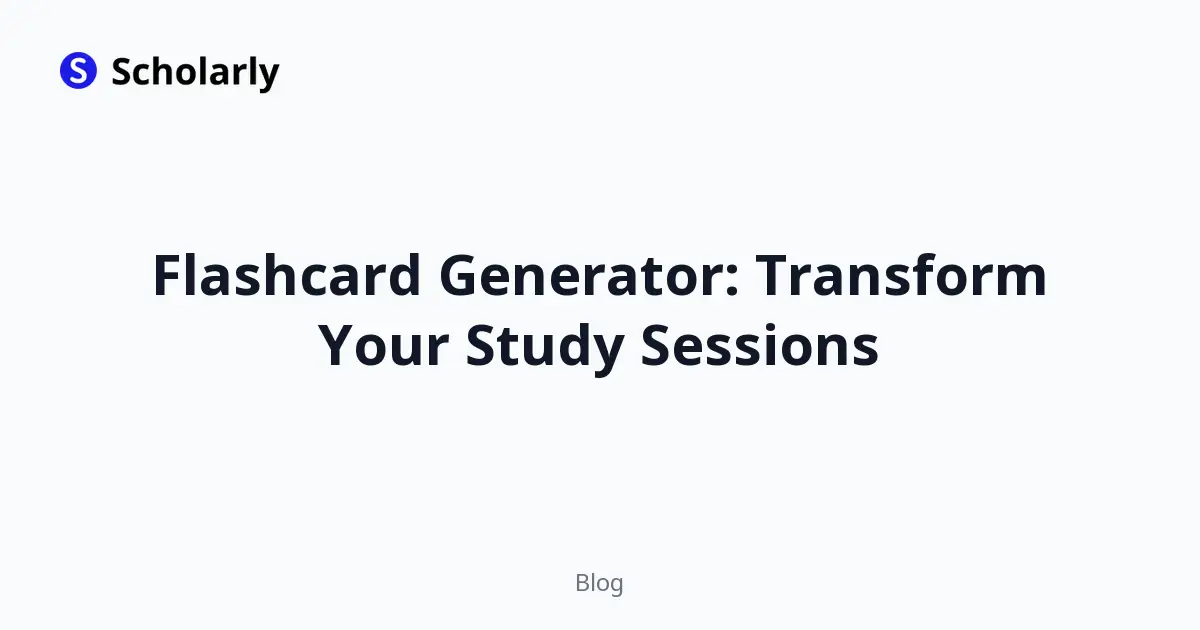 Flashcard Generator: Transform Your Study Sessions editorial illustration