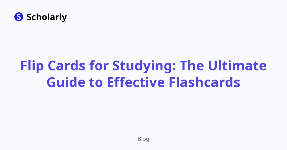 Flip Cards for Studying: The Ultimate Guide to Effective Flashcards editorial illustration