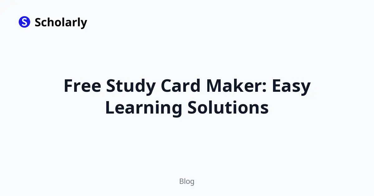 Free Study Card Maker: Easy Learning Solutions editorial illustration