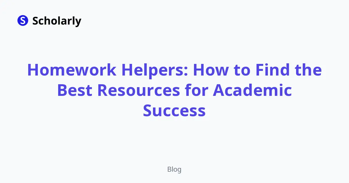 Homework Helpers: Find the Best Study Resources editorial illustration