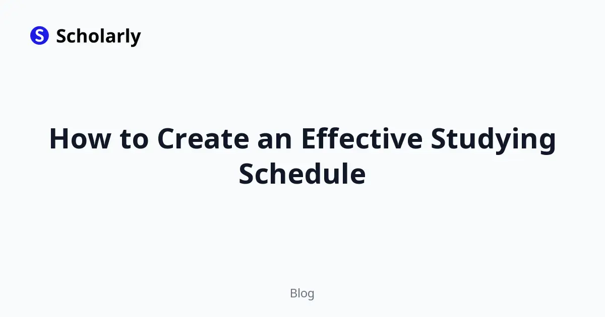 How to Create an Effective Studying Schedule editorial illustration