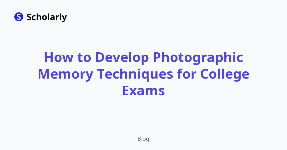 Photographic Memory Techniques for College Exams editorial illustration