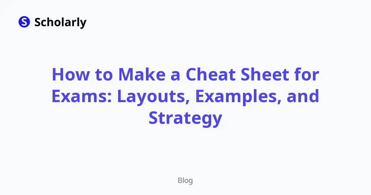 How to Make a Cheat Sheet for Exams: Layouts, Examples, and Strategy