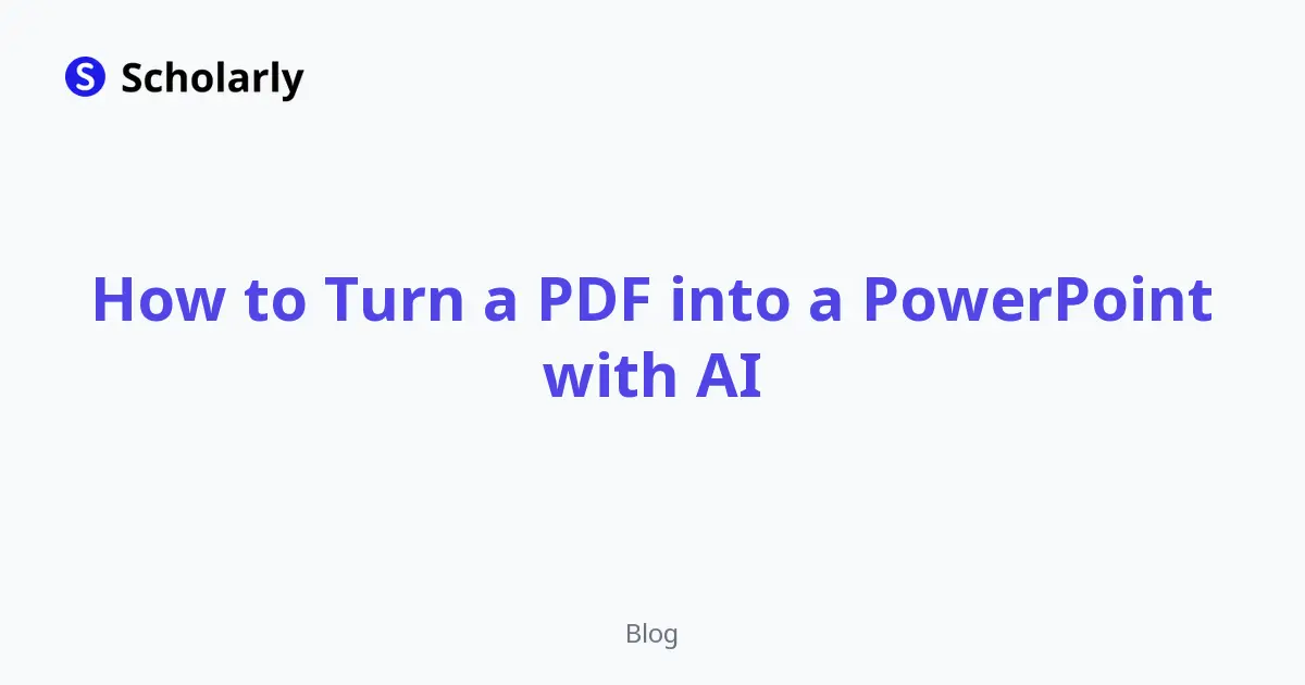 How to Turn a PDF into a PowerPoint with AI