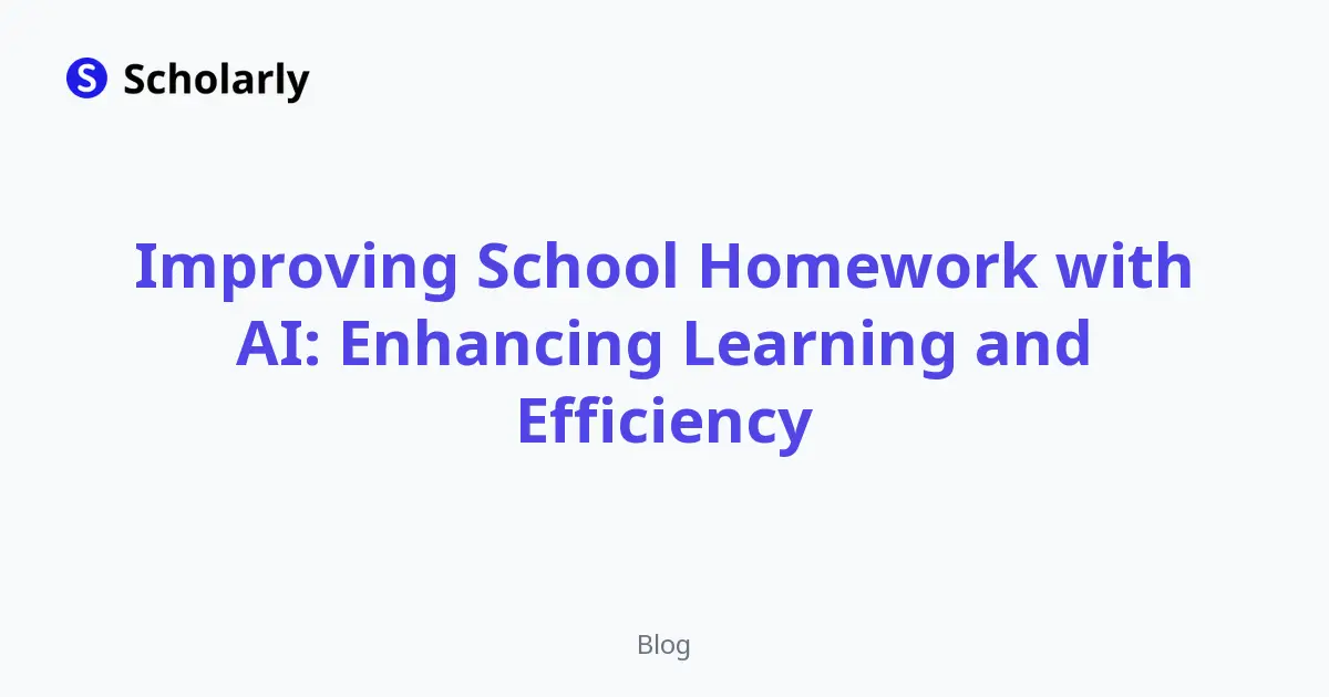 Improving School Homework with AI: Enhancing Learning and Efficiency editorial illustration