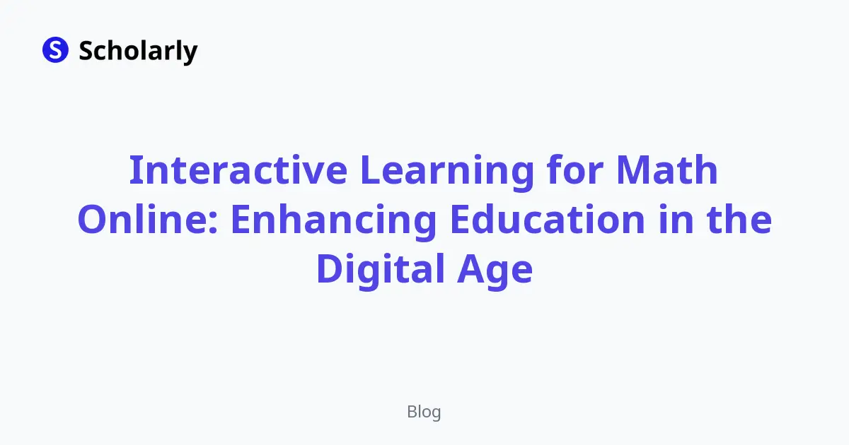 Interactive Learning for Math Online: Enhancing Education in the Digital Age editorial illustration
