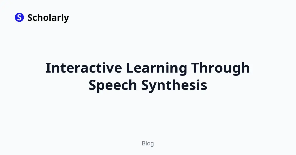 Interactive Learning Through Speech Synthesis editorial illustration