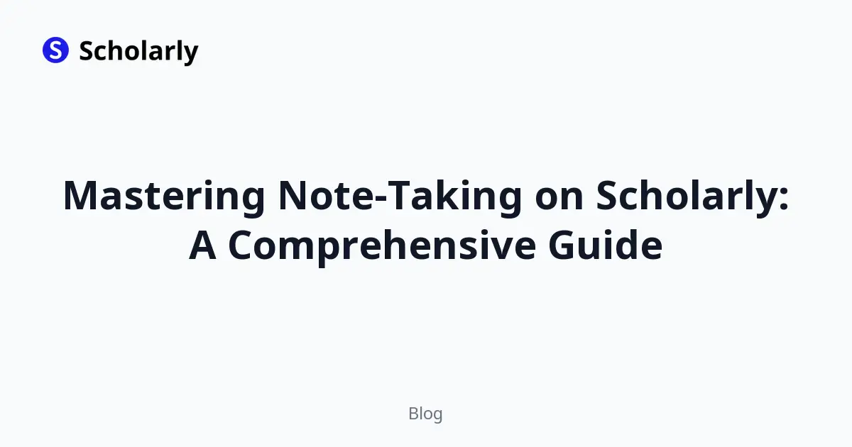 Mastering Note-Taking on Scholarly: A Comprehensive Guide editorial illustration