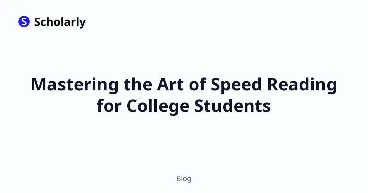 Mastering the Art of Speed Reading for College Students editorial illustration