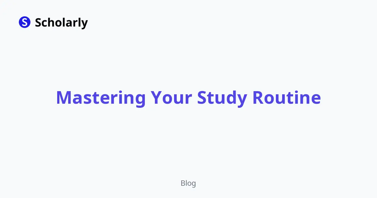 Mastering Your Study Routine editorial illustration