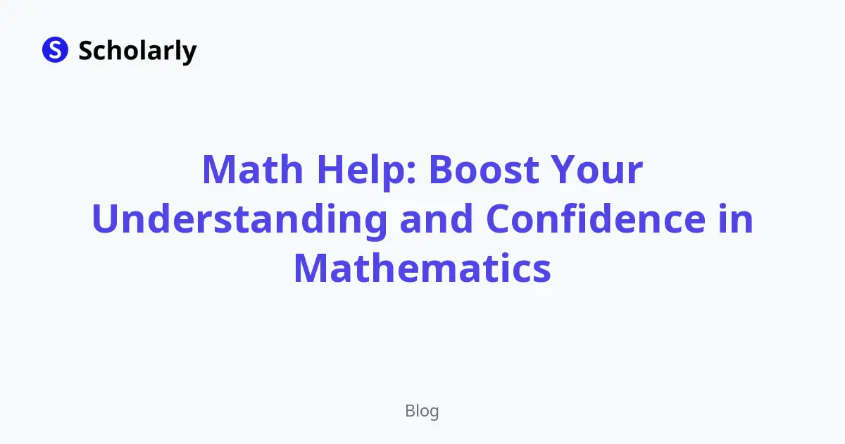 Math Help: Build Understanding and Confidence editorial illustration