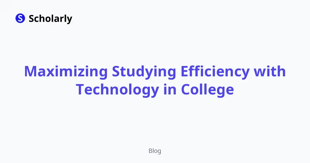 Maximizing Studying Efficiency with Technology in College editorial illustration