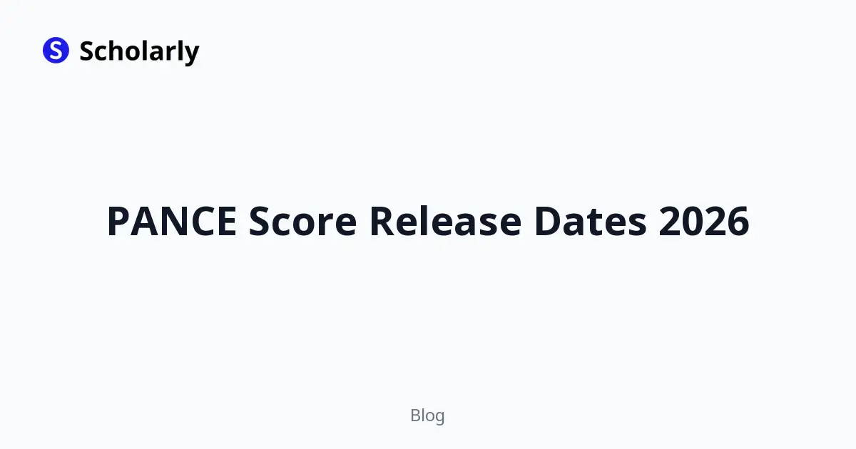 PANCE Score Release Dates 2026