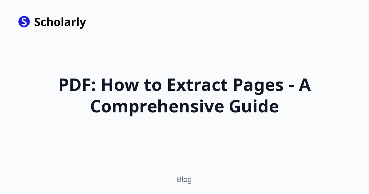 PDF: How to Extract Pages - A Comprehensive Guide editorial illustration