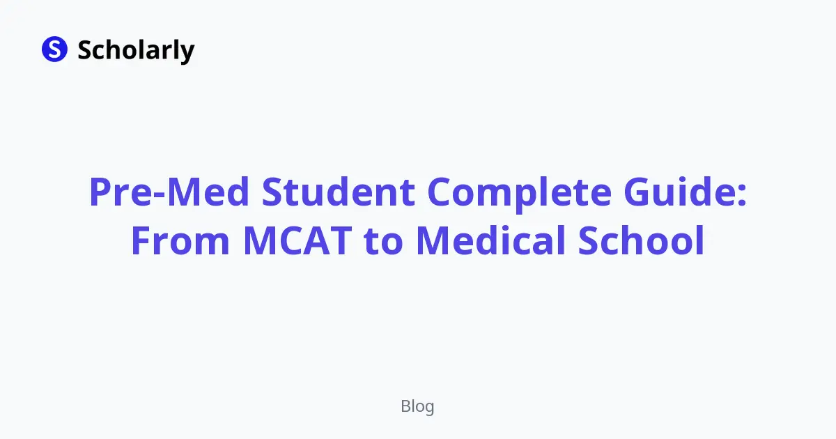 Pre-Med Student Complete Guide: From MCAT to Medical School editorial illustration