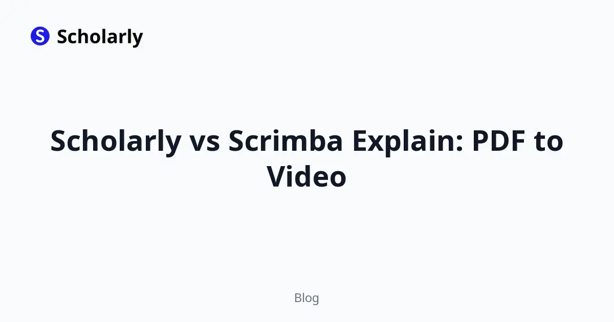 Scholarly vs Scrimba Explain: PDF to Video editorial illustration