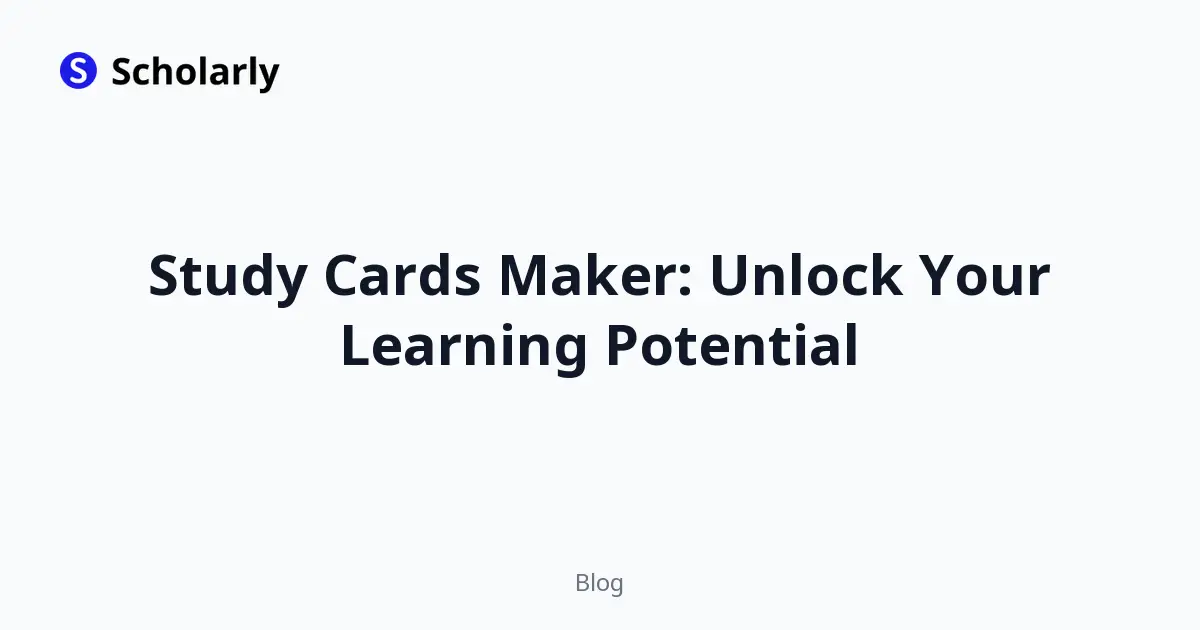 Study Cards Maker: Unlock Your Learning Potential editorial illustration
