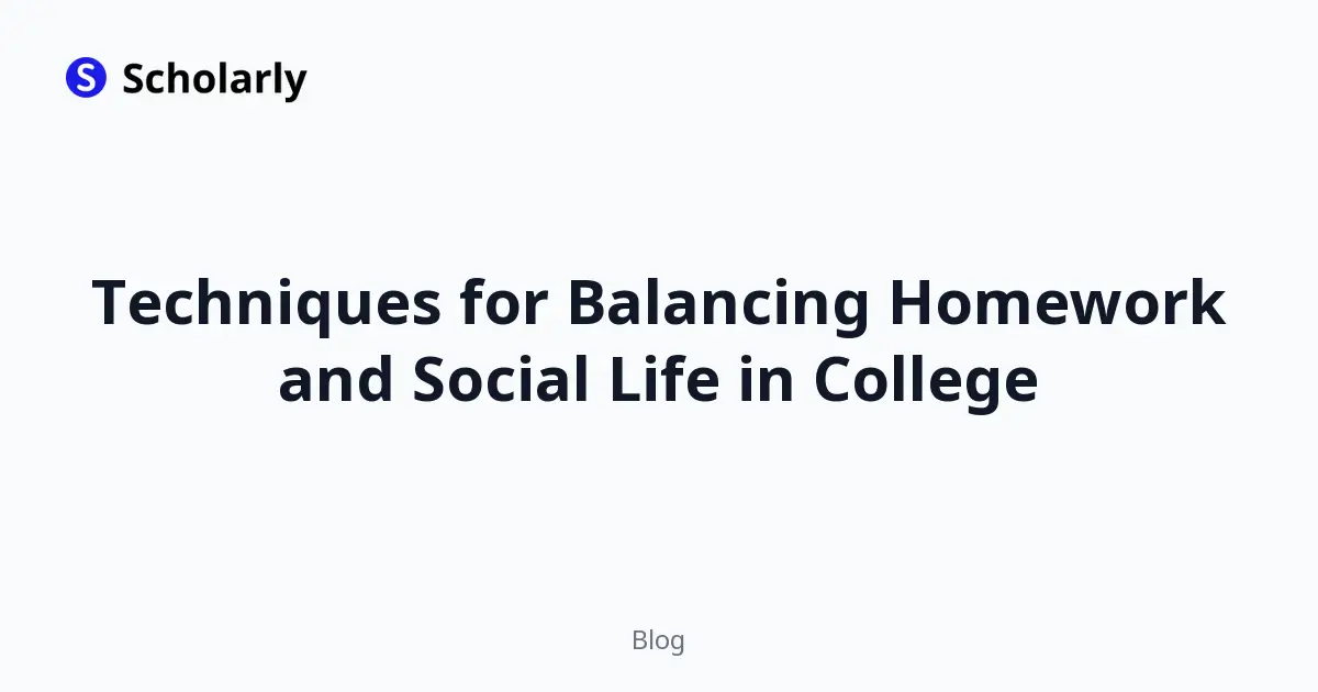 Techniques for Balancing Homework and Social Life in College editorial illustration