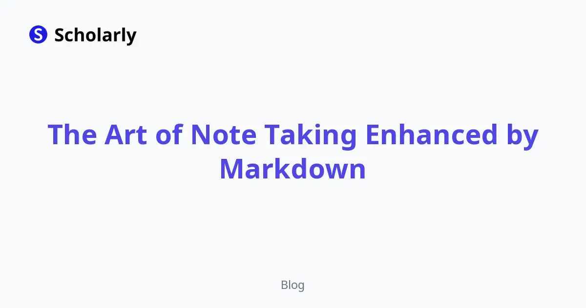 The Art of Note Taking Enhanced by Markdown editorial illustration