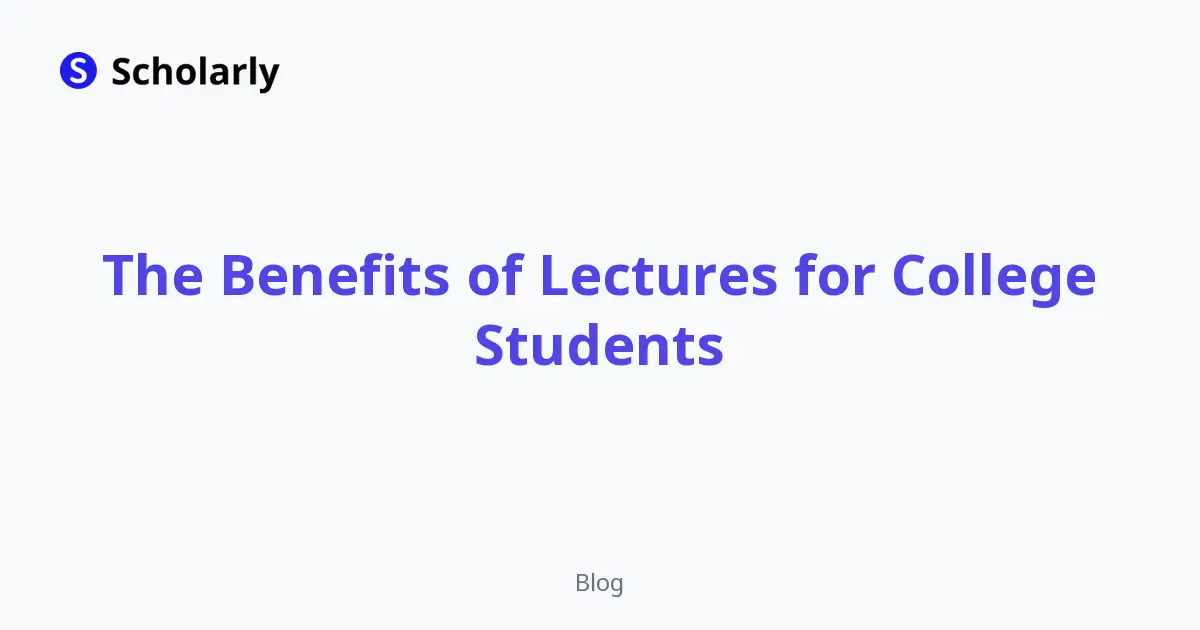 The Benefits of Lectures for College Students editorial illustration