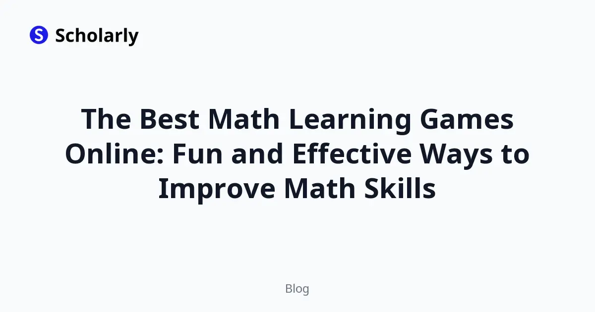 The Best Math Learning Games Online: Fun and Effective Ways to Improve Math Skills editorial illustration