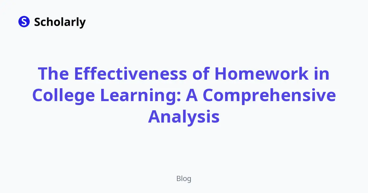The Effectiveness of Homework in College Learning: A Comprehensive Analysis editorial illustration